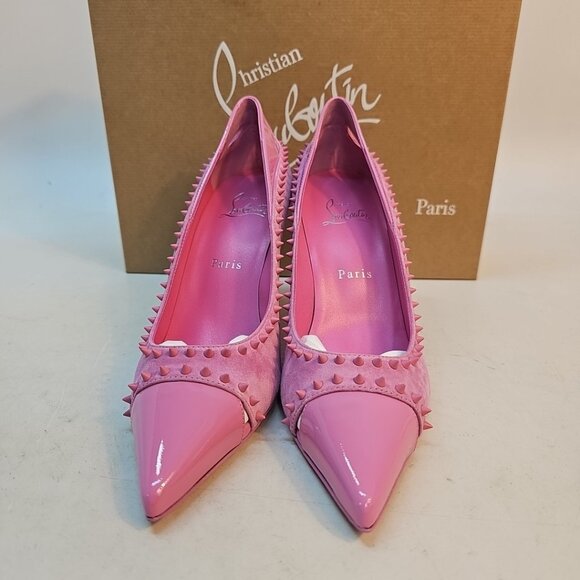 Christian Louboutin Duvette Spikes 85 Cutout Leather Heeled Pumps - Picture 2 of 8